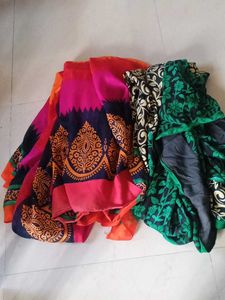 Multicolor Synthetic Saree_used