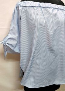 Tops For Rs.99 Only/ Off Shoulder Blue Top M Size