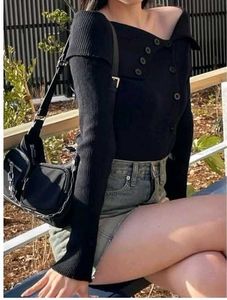 Chic Black Buttoned Cardigan