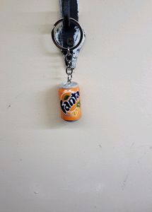 Fanta Miniature Colddrink Can Keychain Orange Colour