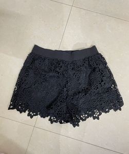 ONLY crochet black shorts for women