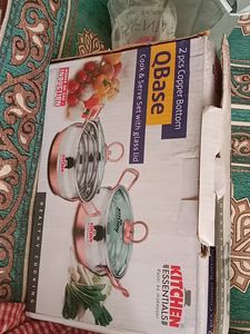 Set Of 2 Steel Handis With Glass Lid