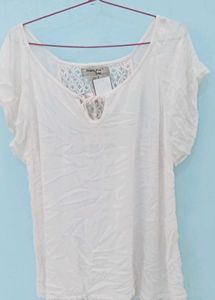 White Crochet Back Top
