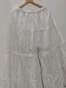 White Embroidered Palazzos