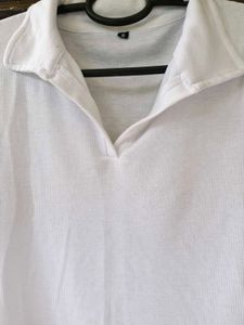 Casual Reqular Sleeves Solid Women White Top