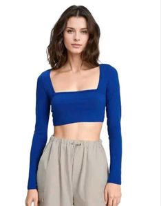 Blue Crop Top