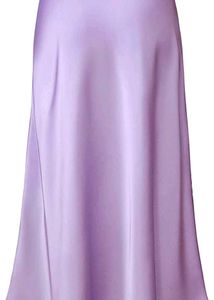 Lilac Satin Midi Skirt