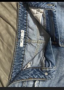 Ripped Straight Leg Jeans