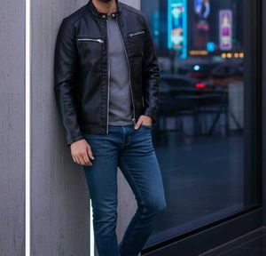 Stylish Moto Black Leather Jacket