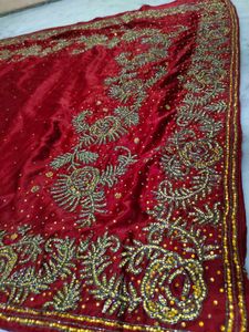 Full Daimond Work Maroon Saree ♥️