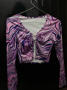Retro Print Crop Top