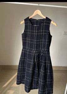 Chic Plaid Sleeveless Tweed Dress