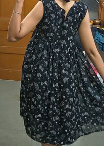 Printed Black Dress