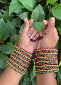 Multi Colour Valaikappu Bangle Set