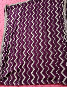 Women Purple Embroidered Viscose Suit Set