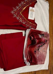 Embroidered Red Kurti