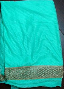 Offer 1400 Coins Aqua Green Saree
