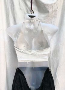 151511. White Lace-Up Halter Top