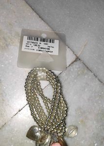 Silver Charm Beaded Bracelet