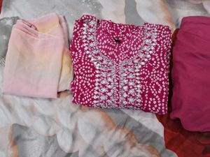 Neck Embroidered Suit With Dupatta