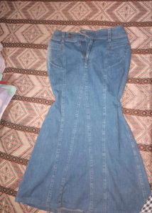 Faded Blue Mermaid Denim Skirt