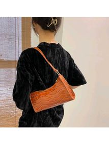 Alligator Pattern Forearm Bag Ladies Vintage Solid