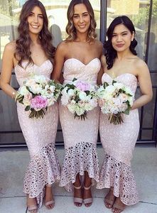 Elegant Pink Lace Mermaid Gown