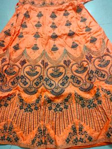 Orange Embroidered Lehenga Choli