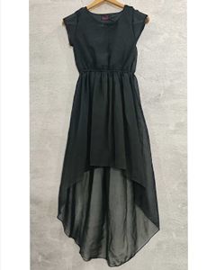 Black Hi-Lo Chiffon Dress