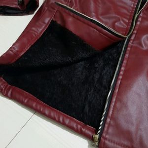 MAROON LEATHER JACKET