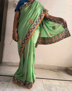 Green Saree Partywear 🌿