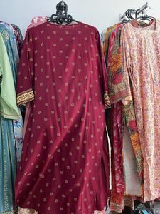 Maroon Embroidered Kurta Set