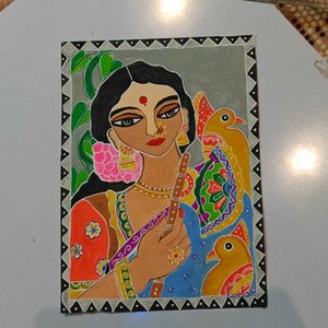 Indian Woman with Flute Painting
