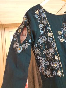 Embroidery Cut Sleeve Gown