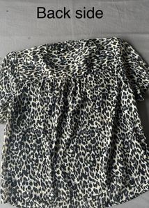 Chittah print Black Top (attached Inner)