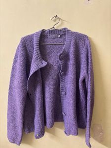 Purple Knit Cardigan