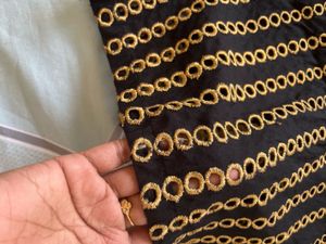 Black Wide Leg Palazzo with Gold Detail