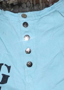 Sky Blue 5 Button Shorts For Girls Just Like New