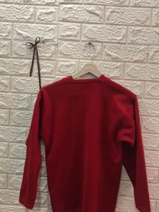 Red Embroidered Cardigan