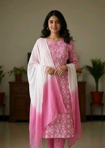 new  Cotton kurta set with dupatta