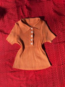 Cute Orange Polo Top