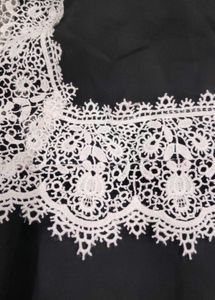 Chic Black Dress w/ Lace Collar