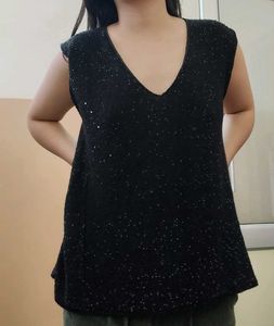 Zara Black Sequine Top