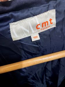 Navy Blue High Collar Puffer Jacket
