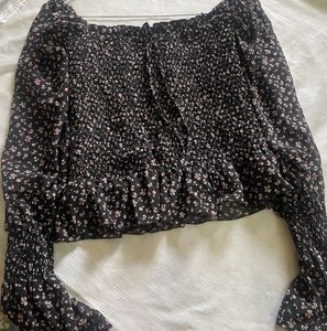 Floral Smocked Crop Top