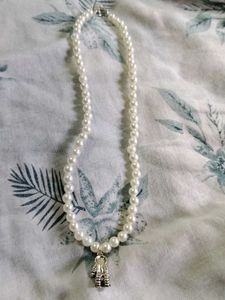 Pearl Necklace with Astronaut Charm