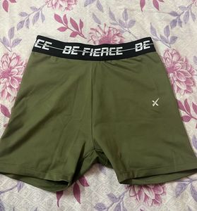 Olive Green Active Shorts