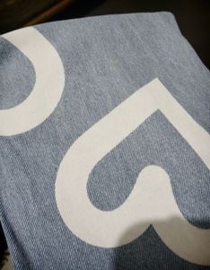 Heart Print Wide Leg Jeans