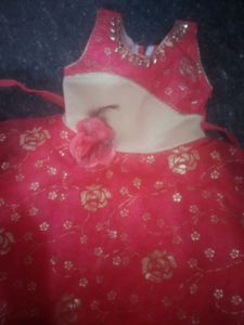 Red &amp; Gold Embellished Party Dress