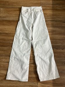Wide Leg White Jeans